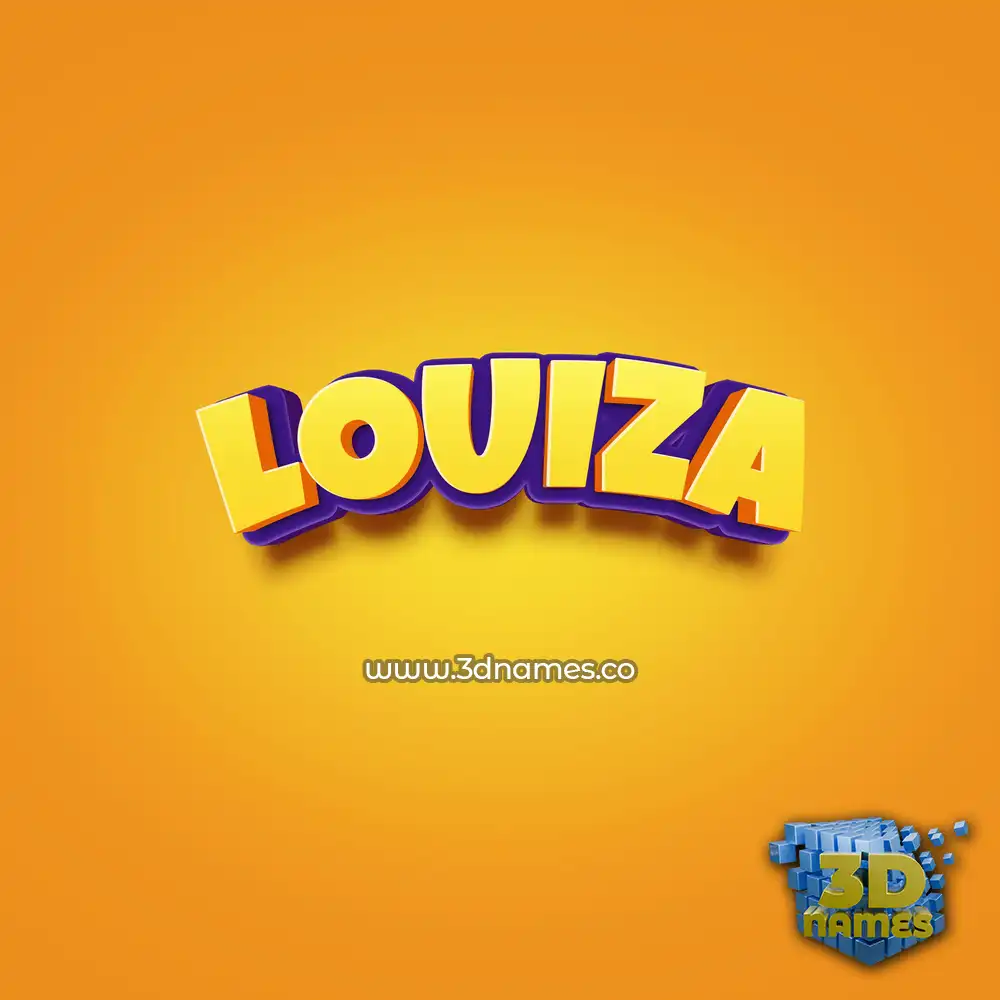 louiza in Orange Toon style - 3D name wallpaper