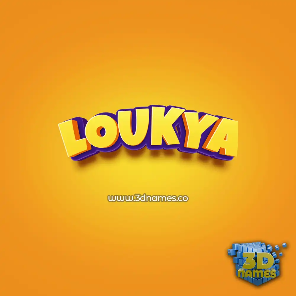 loukya in Orange Toon style - 3D name wallpaper