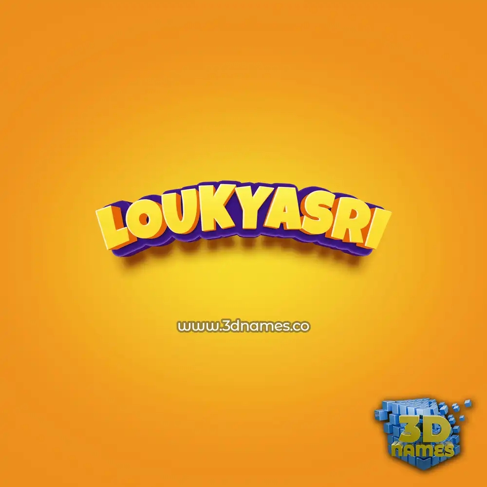 loukyasri in Orange Toon style - 3D name wallpaper