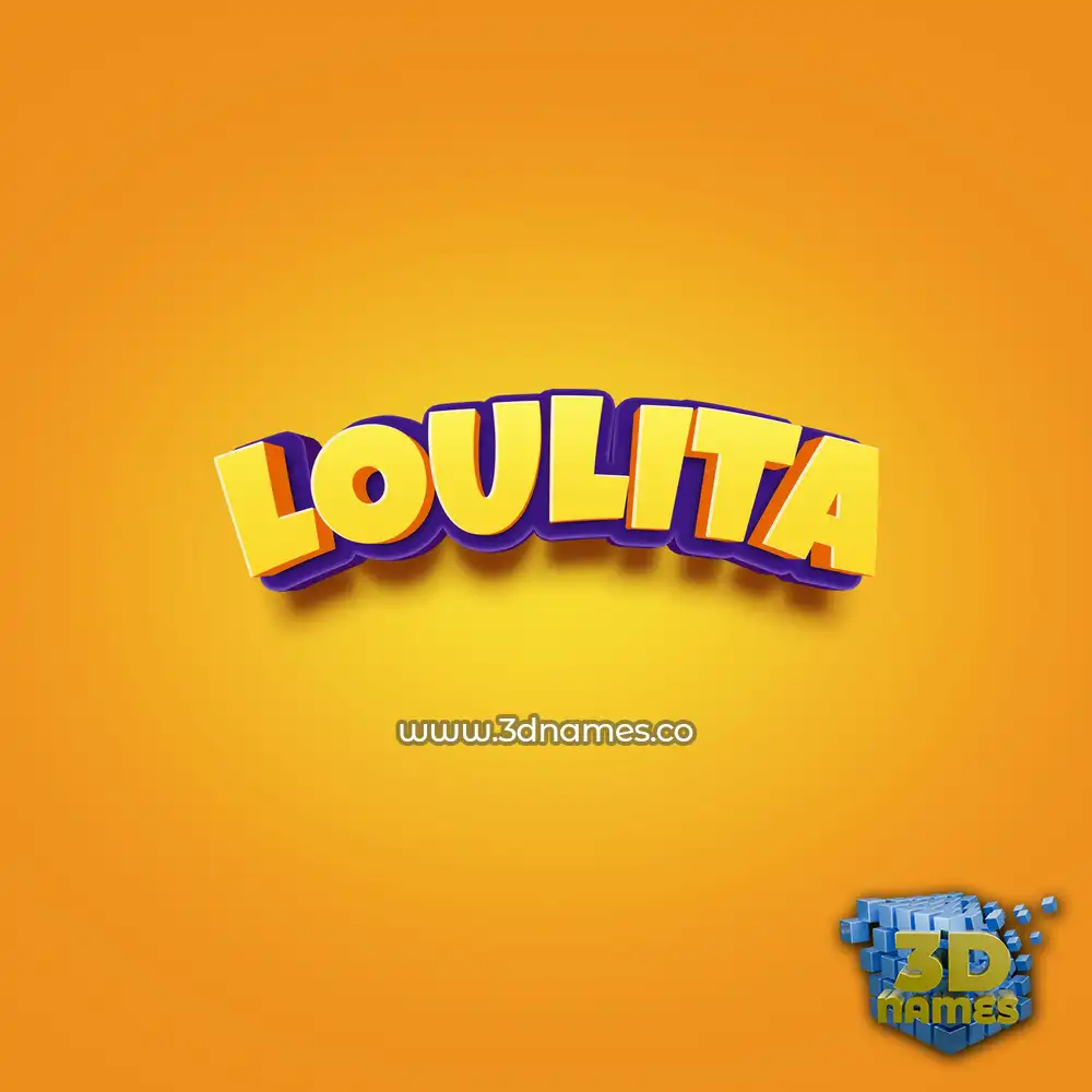 loulita in Orange Toon style - 3D name wallpaper
