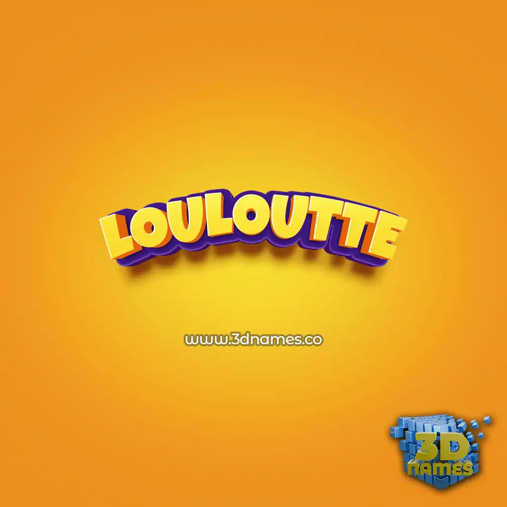 louloutte in Orange Toon style - 3D name wallpaper