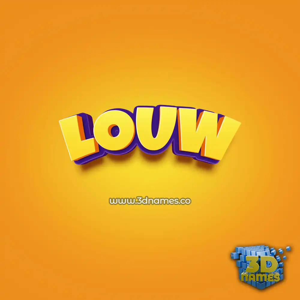 louw in Orange Toon style - 3D name wallpaper