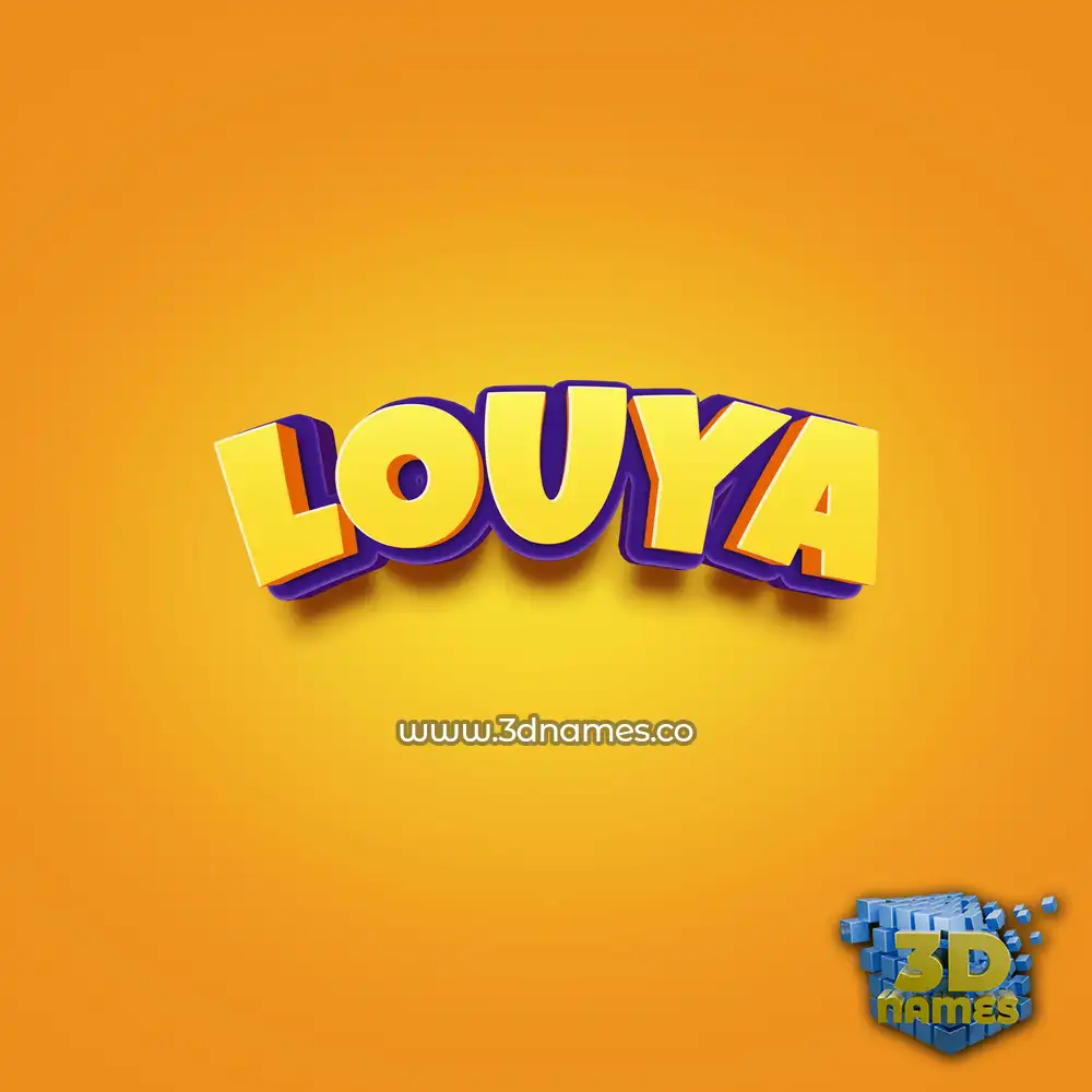 louya in Orange Toon style - 3D name wallpaper