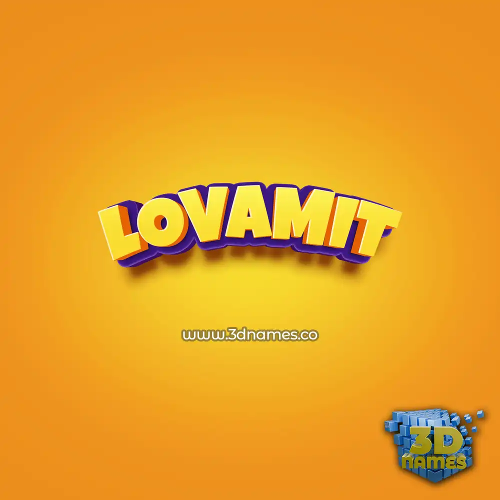 lovamit in Orange Toon style - 3D name wallpaper