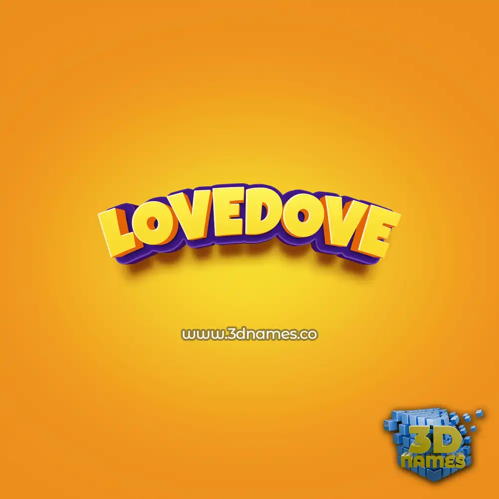 lovedove in Orange Toon style - 3D name wallpaper