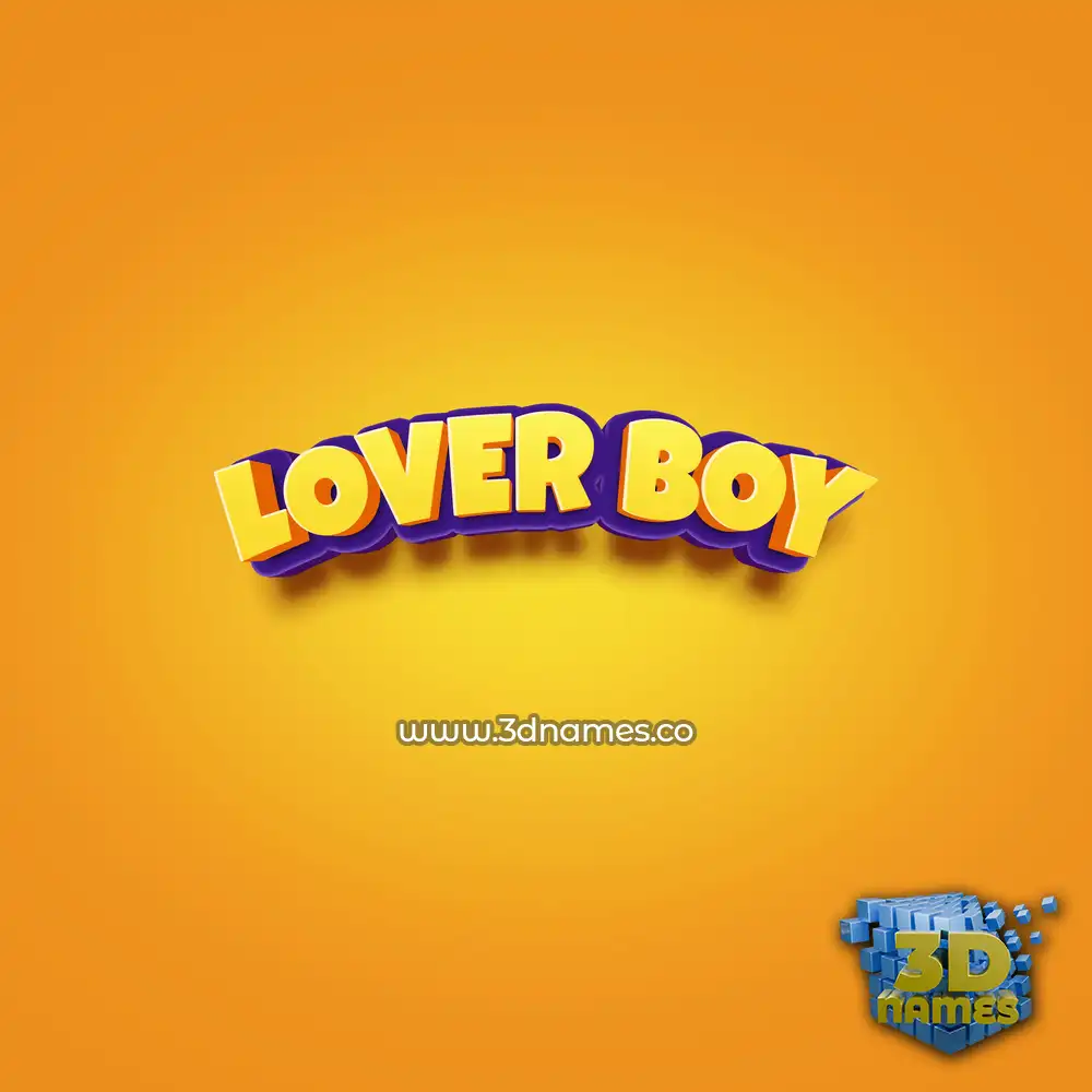 lover boy in Orange Toon style - 3D name wallpaper