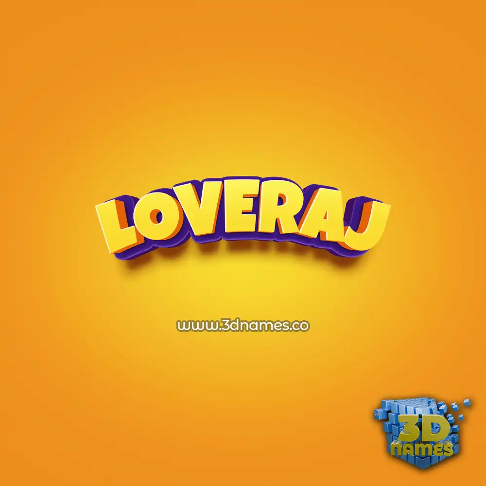 loveraj in Orange Toon style - 3D name wallpaper