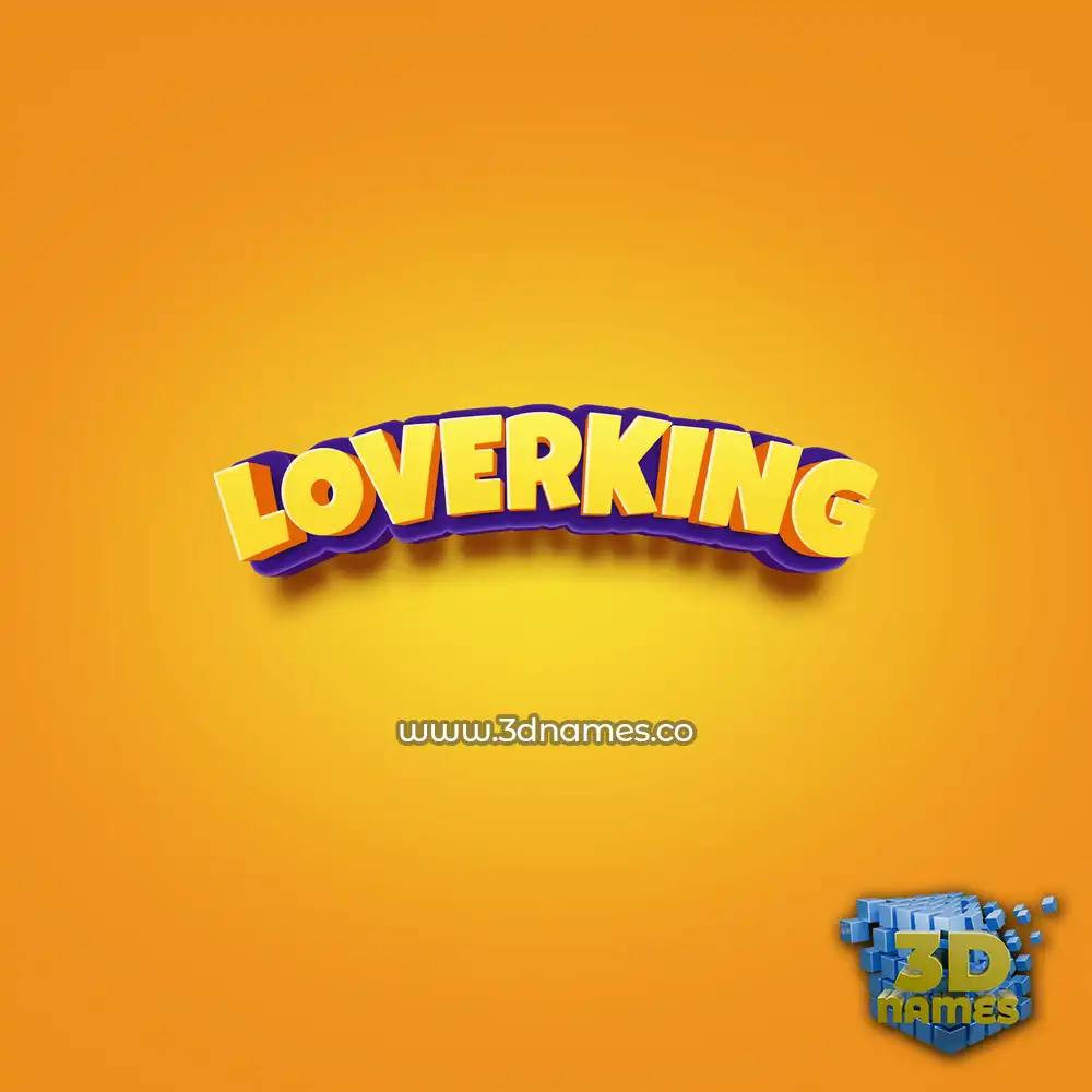 loverking in Orange Toon style - 3D name wallpaper