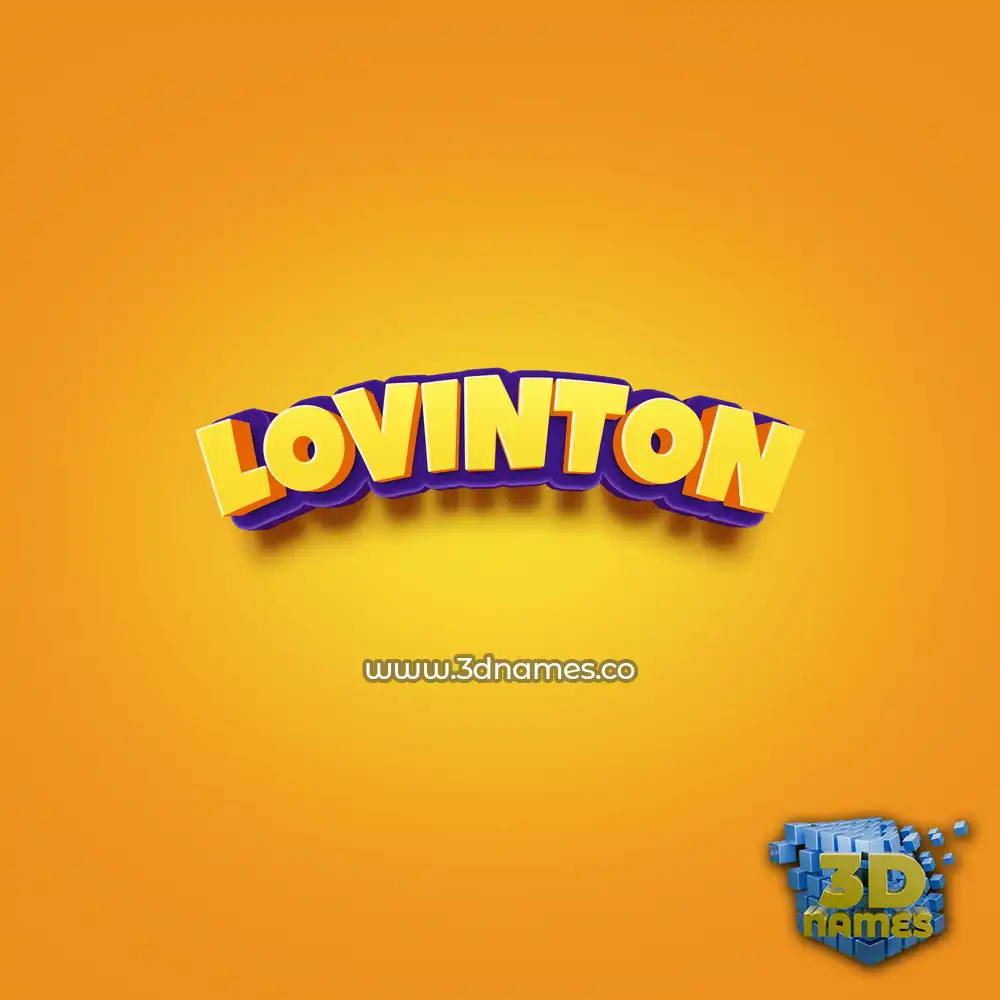 lovinton in Orange Toon style - 3D name wallpaper