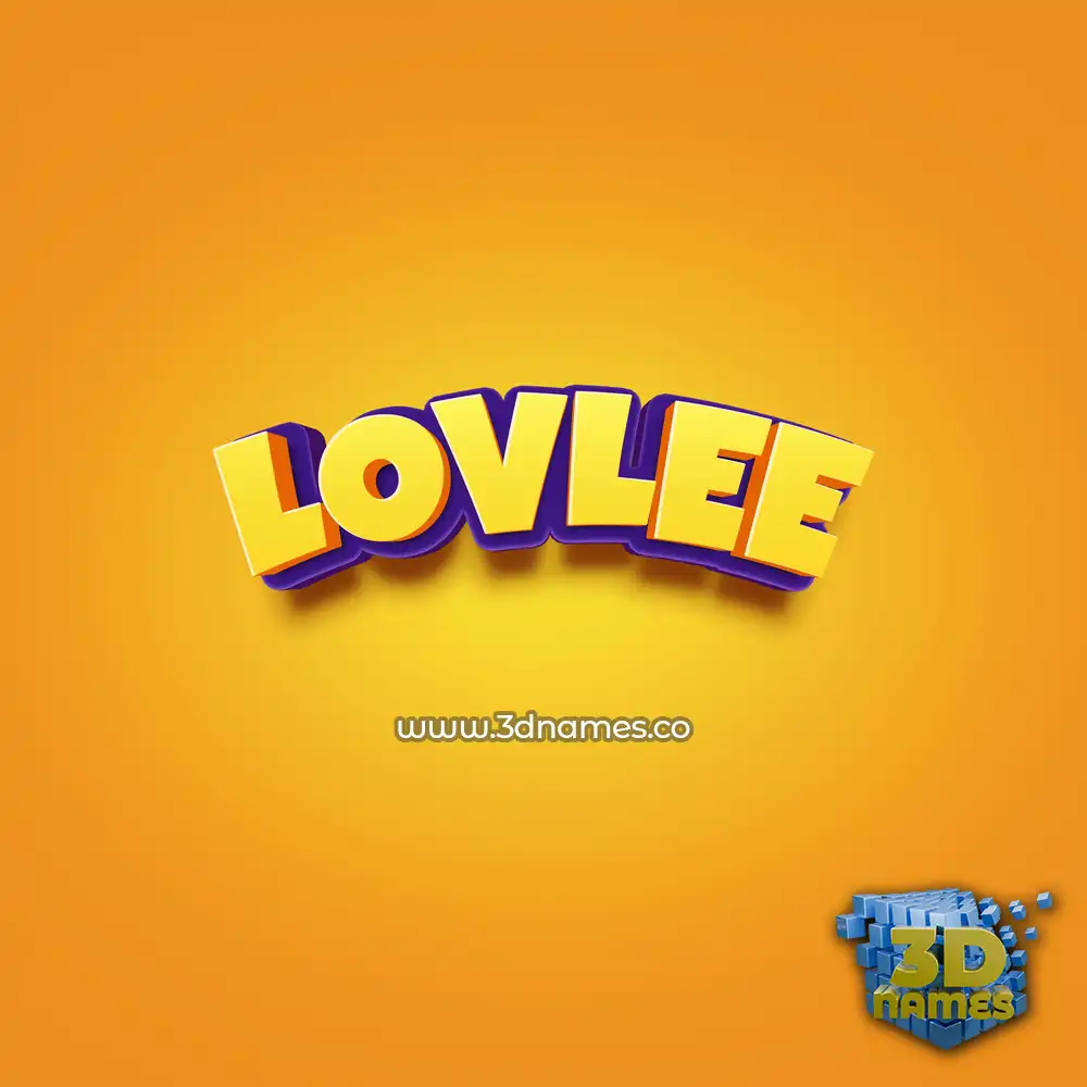 lovlee in Orange Toon style - 3D name wallpaper