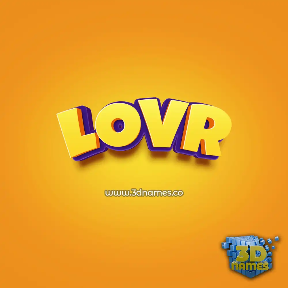 lovr in Orange Toon style - 3D name wallpaper