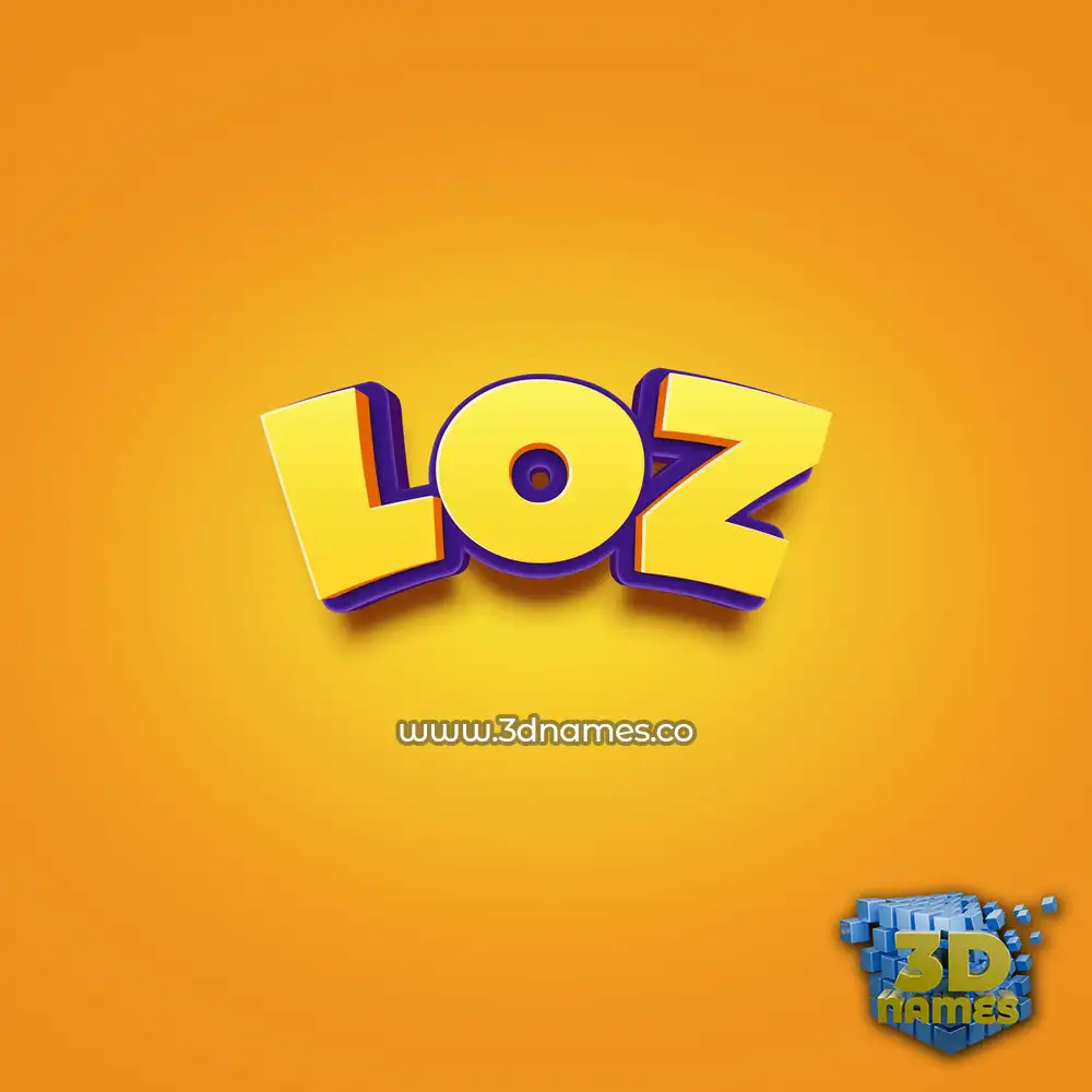 loz in Orange Toon style - 3D name wallpaper