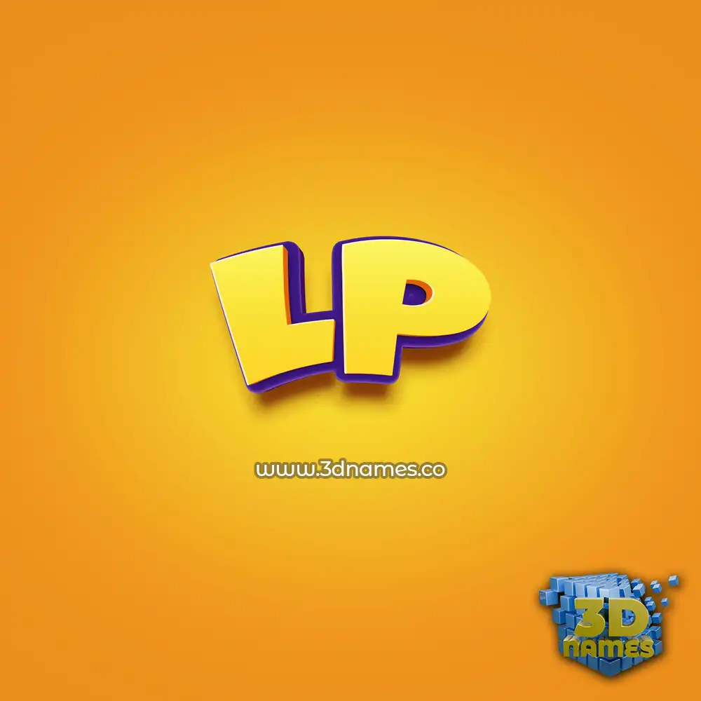 lp in Orange Toon style - 3D name wallpaper