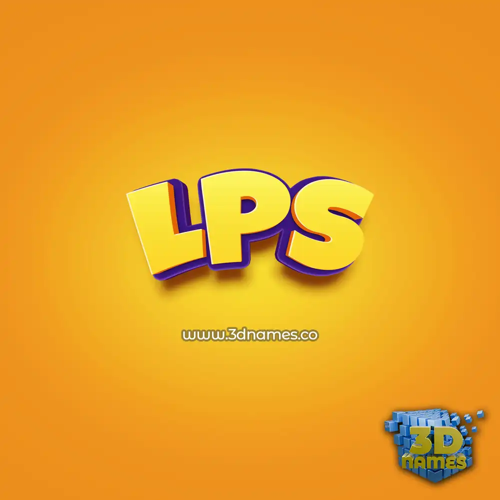 lps in Orange Toon style - 3D name wallpaper