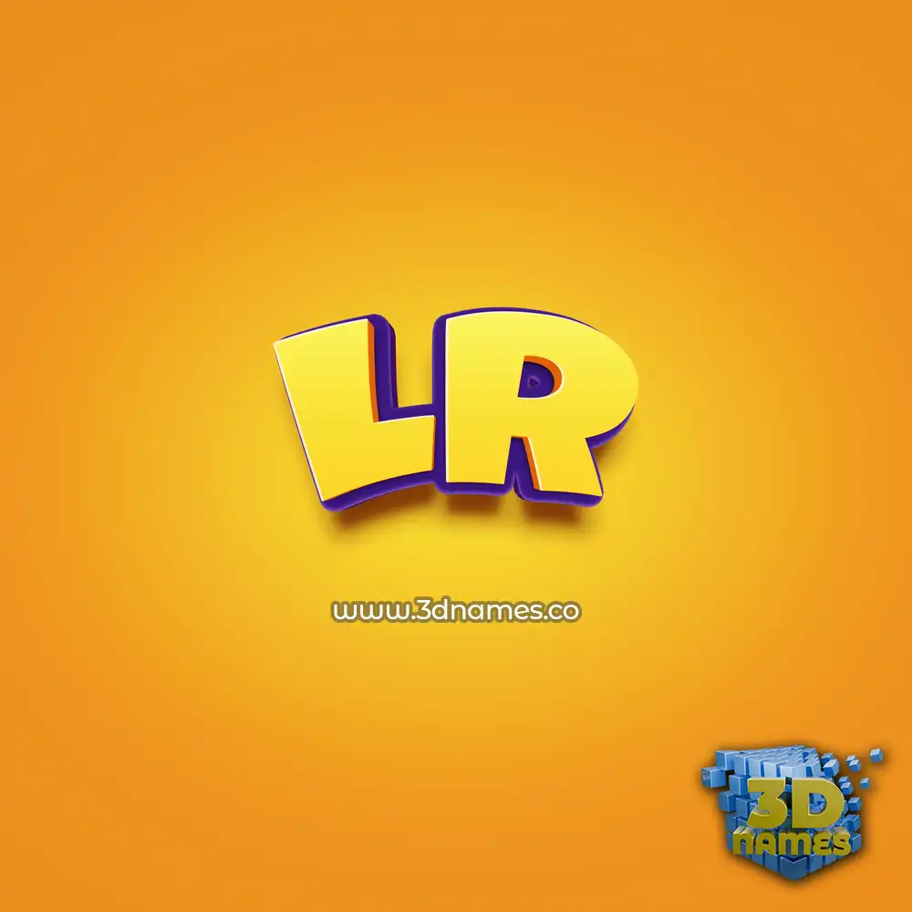 lr in Orange Toon style - 3D name wallpaper