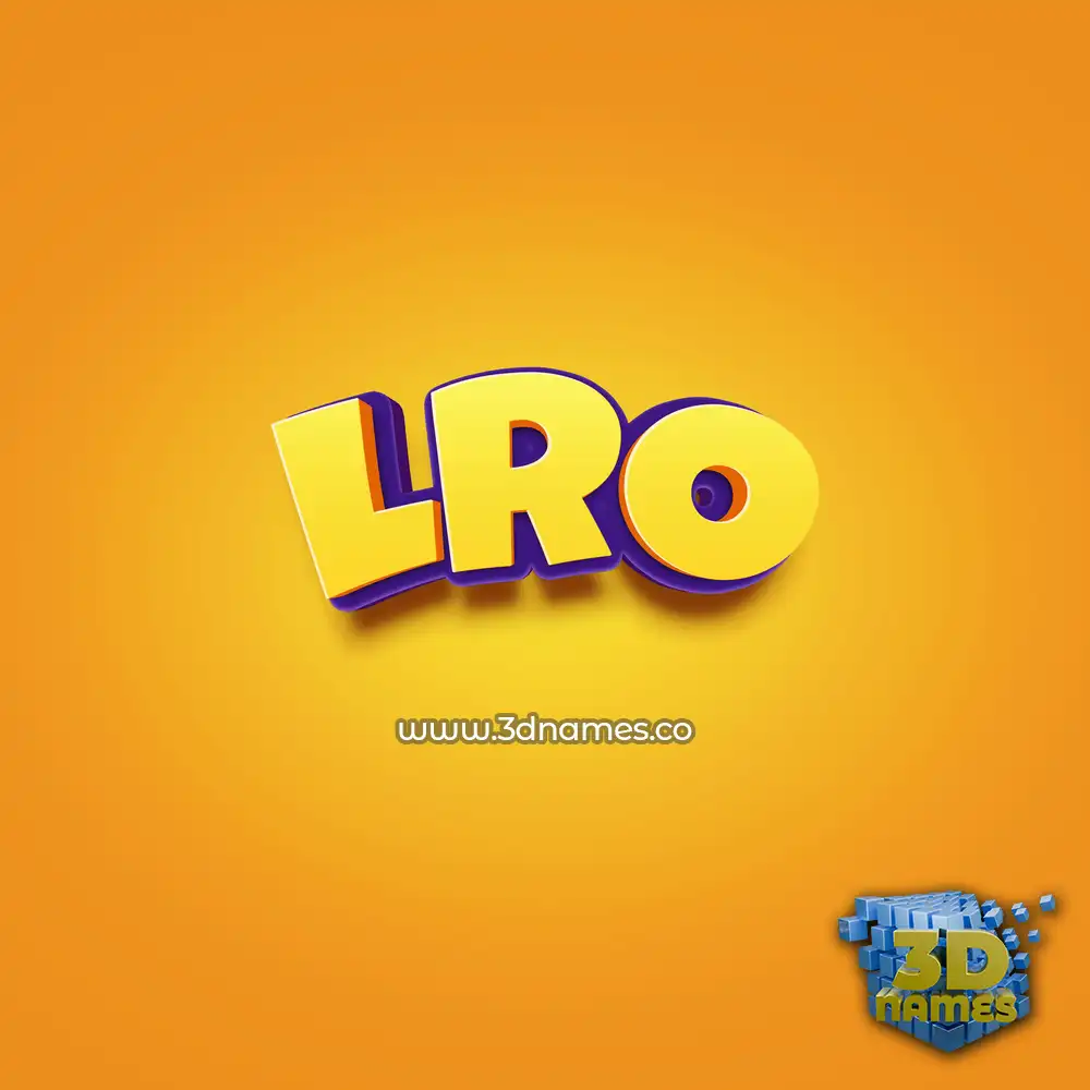 lro in Orange Toon style - 3D name wallpaper