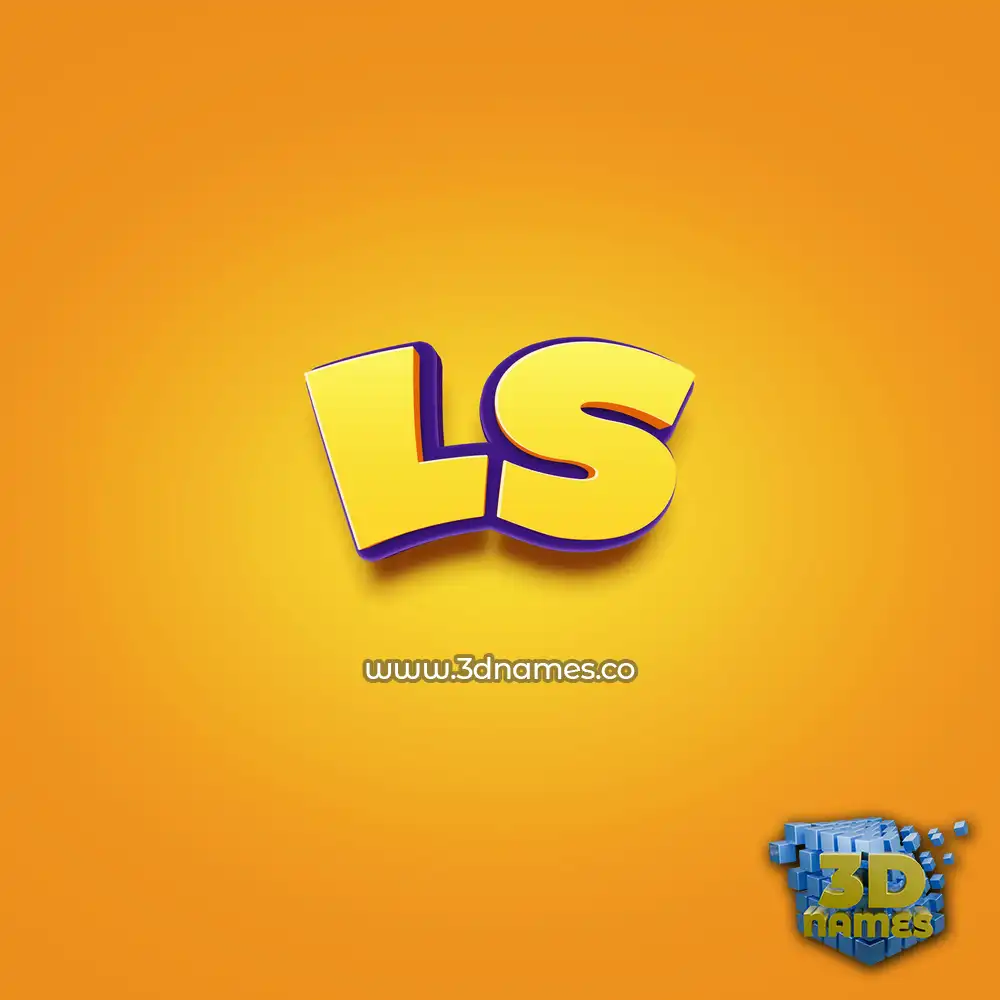 ls in Orange Toon style - 3D name wallpaper