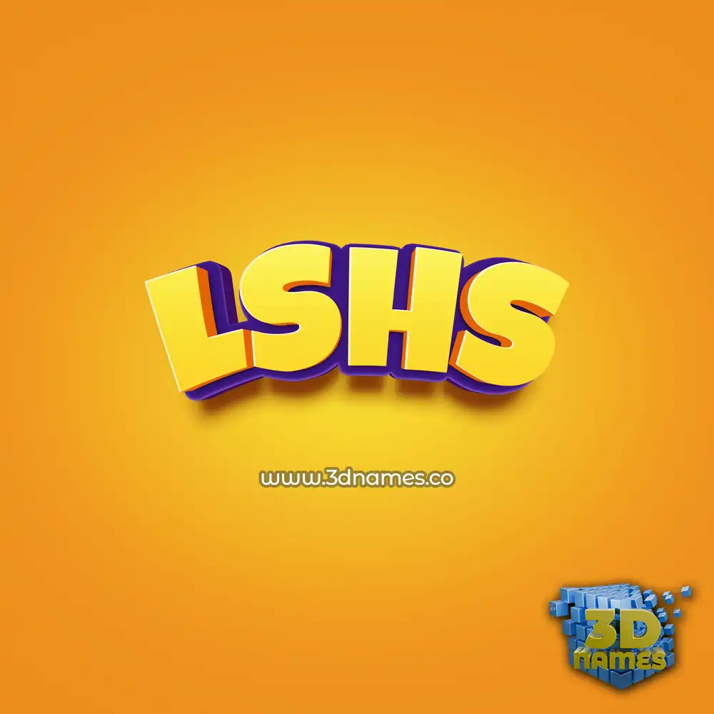 lshs in Orange Toon style - 3D name wallpaper