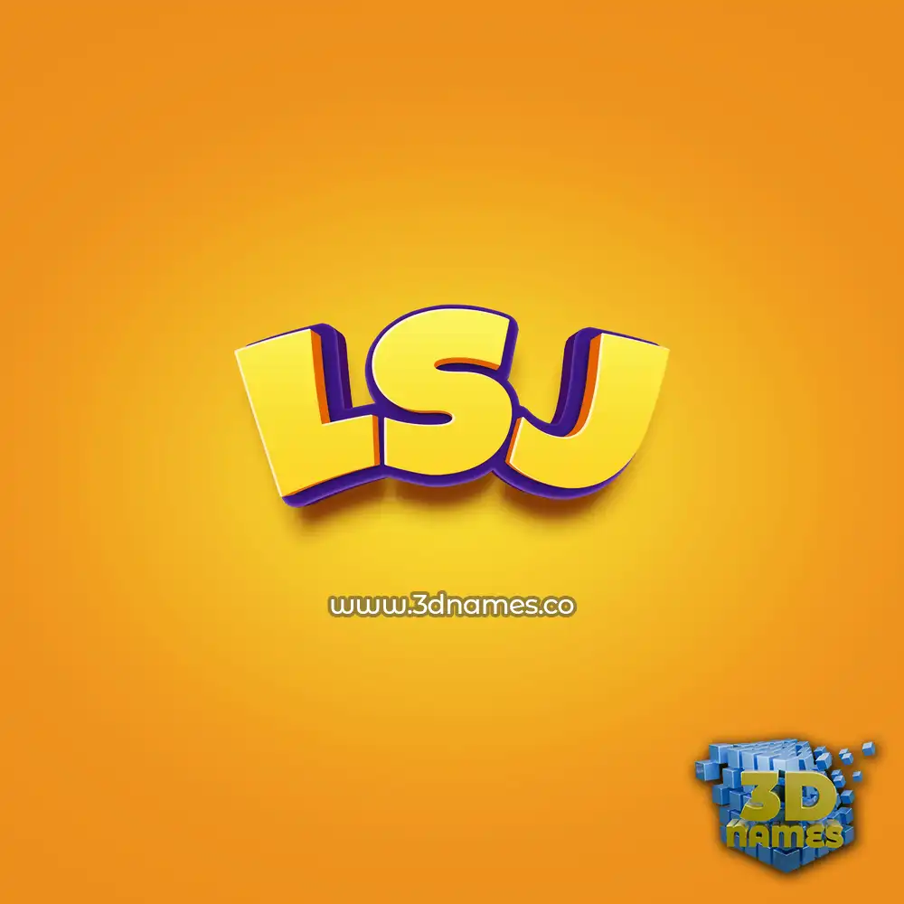 lsj in Orange Toon style - 3D name wallpaper