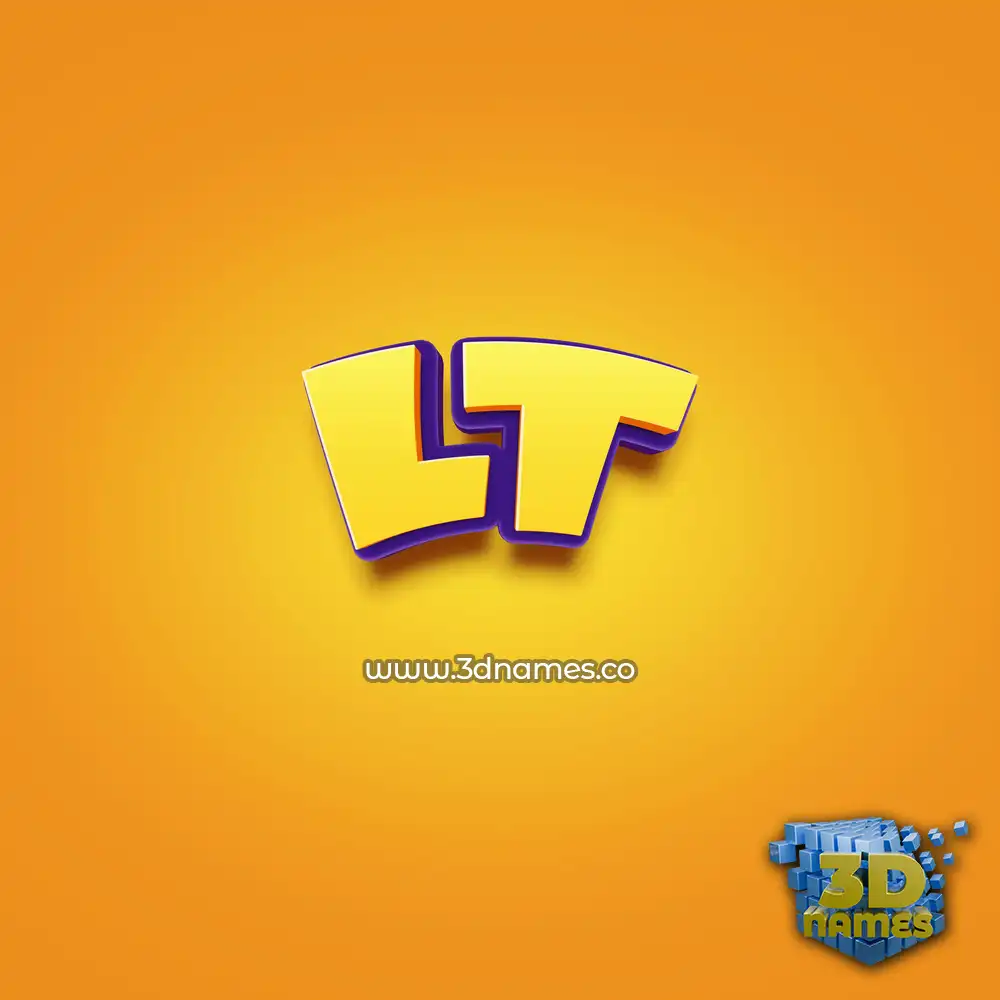 lt in Orange Toon style - 3D name wallpaper