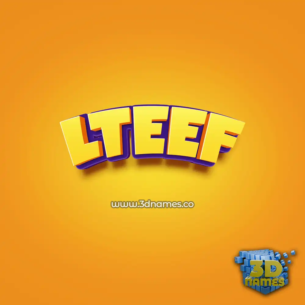 lteef in Orange Toon style - 3D name wallpaper