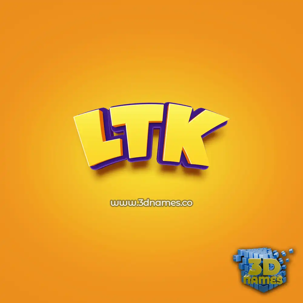 ltk in Orange Toon style - 3D name wallpaper