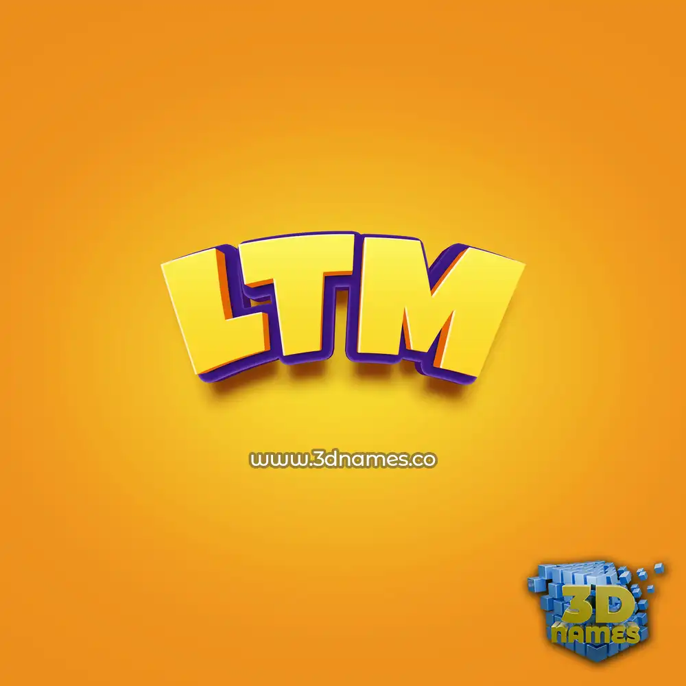 ltm in Orange Toon style - 3D name wallpaper