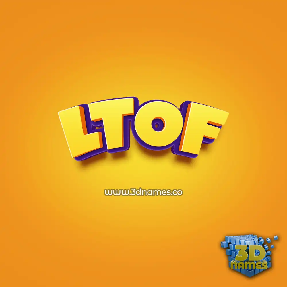 ltof in Orange Toon style - 3D name wallpaper