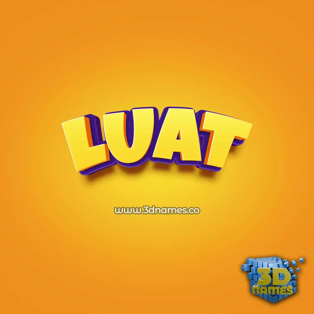 luat in Orange Toon style - 3D name wallpaper
