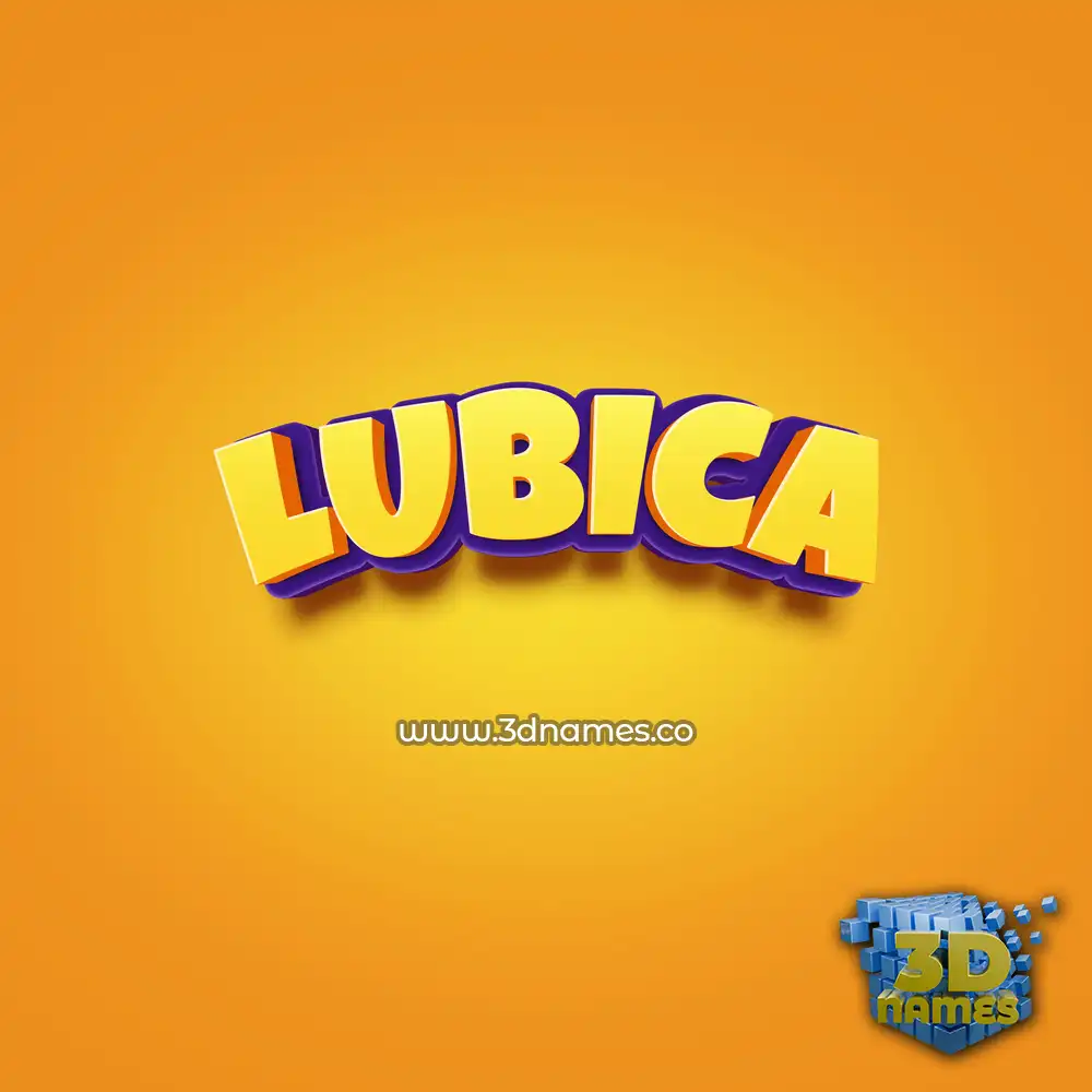 lubica in Orange Toon style - 3D name wallpaper