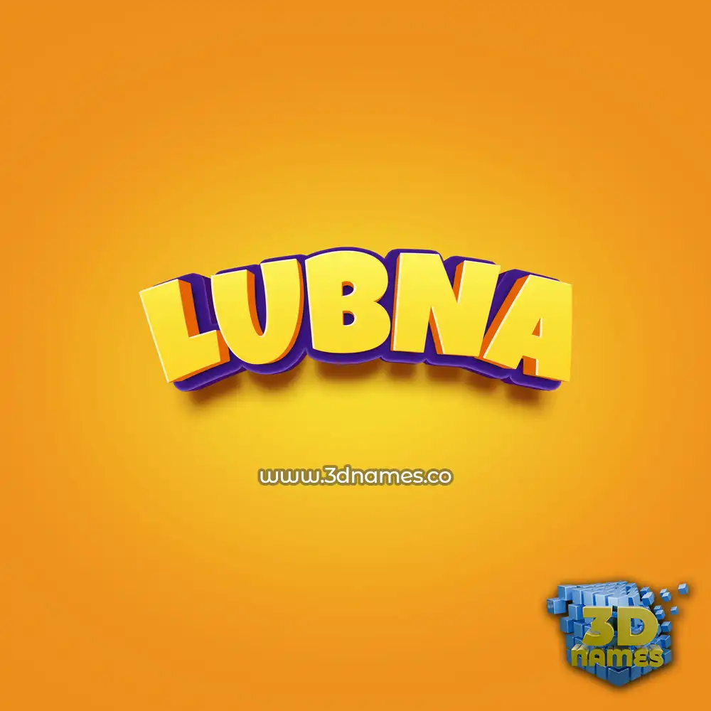 lubna in Orange Toon style - 3D name wallpaper