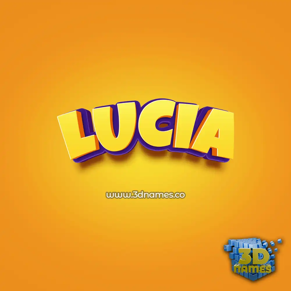 lucia in Orange Toon style - 3D name wallpaper