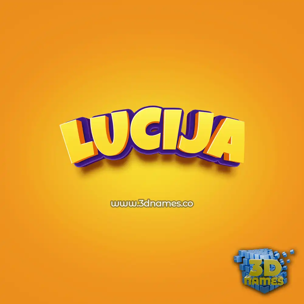 lucija in Orange Toon style - 3D name wallpaper
