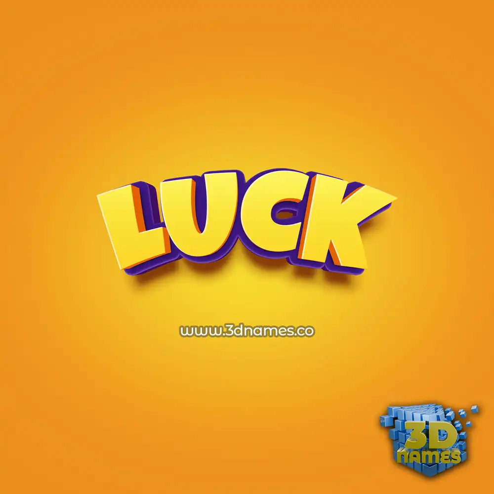 luck in Orange Toon style - 3D name wallpaper