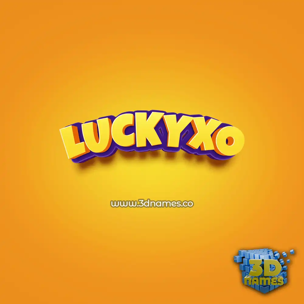 luckyxo in Orange Toon style - 3D name wallpaper