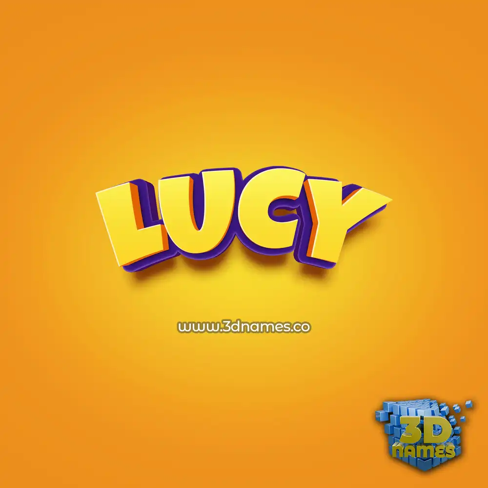 lucy in Orange Toon style - 3D name wallpaper