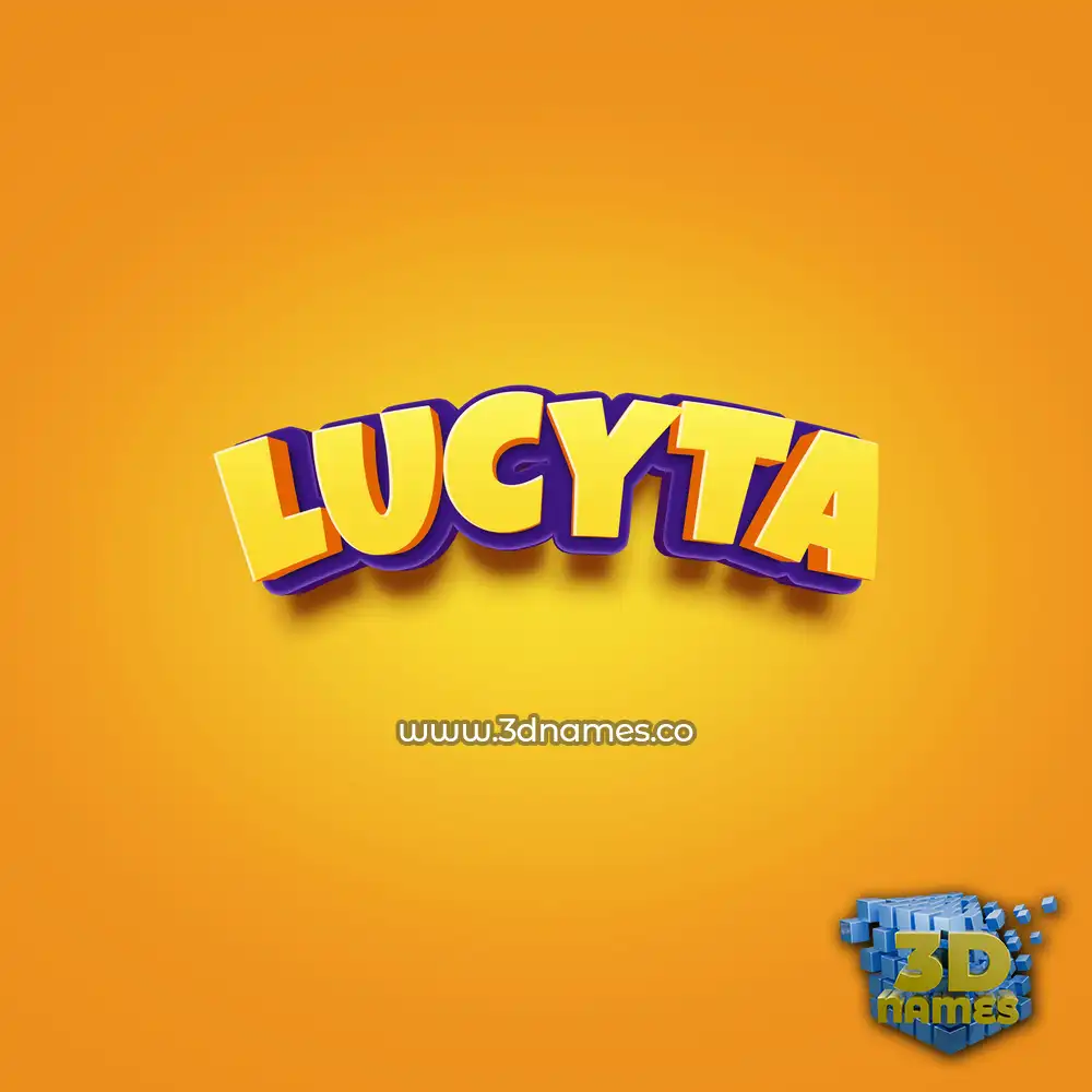lucyta in Orange Toon style - 3D name wallpaper