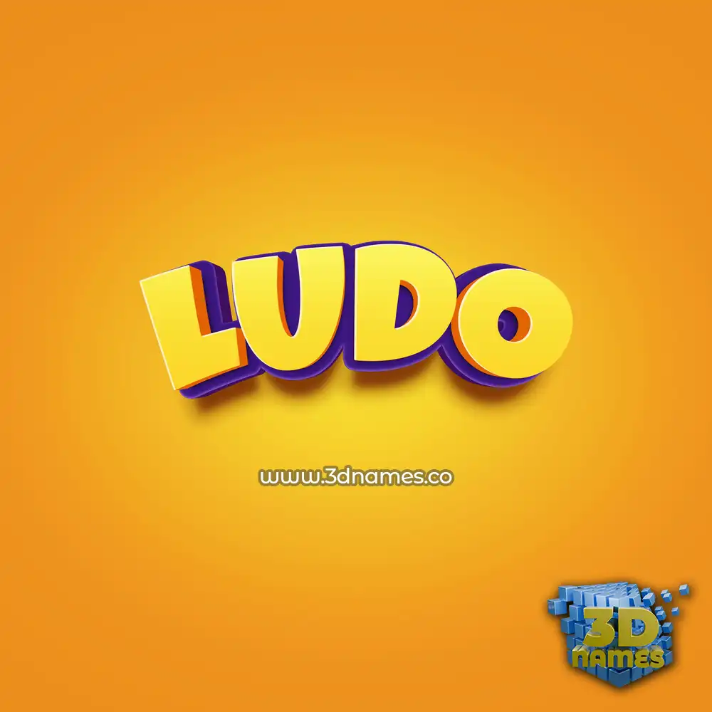 ludo in Orange Toon style - 3D name wallpaper