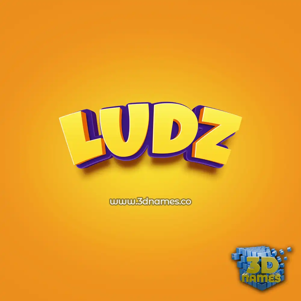 ludz in Orange Toon style - 3D name wallpaper
