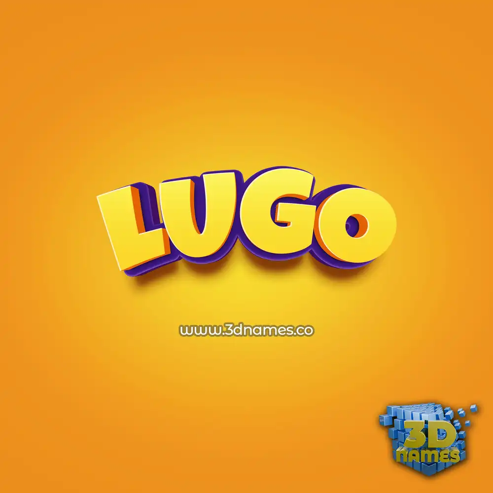 lugo in Orange Toon style - 3D name wallpaper
