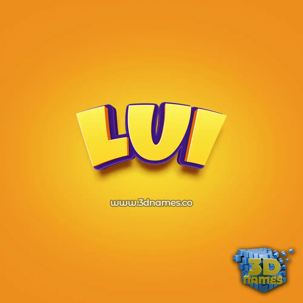lui in Orange Toon style - 3D name wallpaper