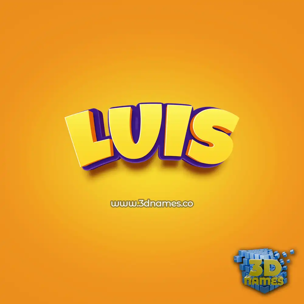 luis in Orange Toon style - 3D name wallpaper
