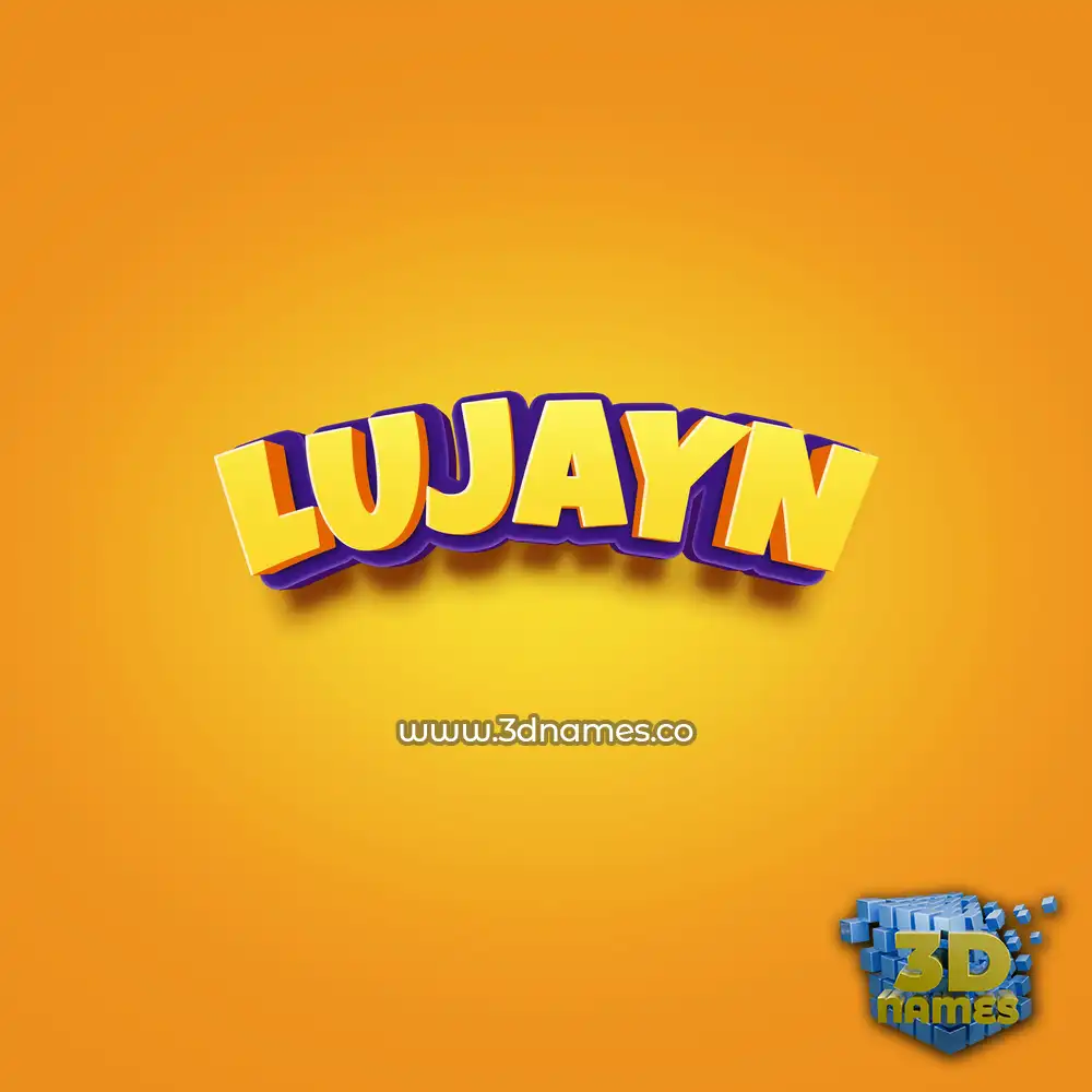 lujayn in Orange Toon style - 3D name wallpaper