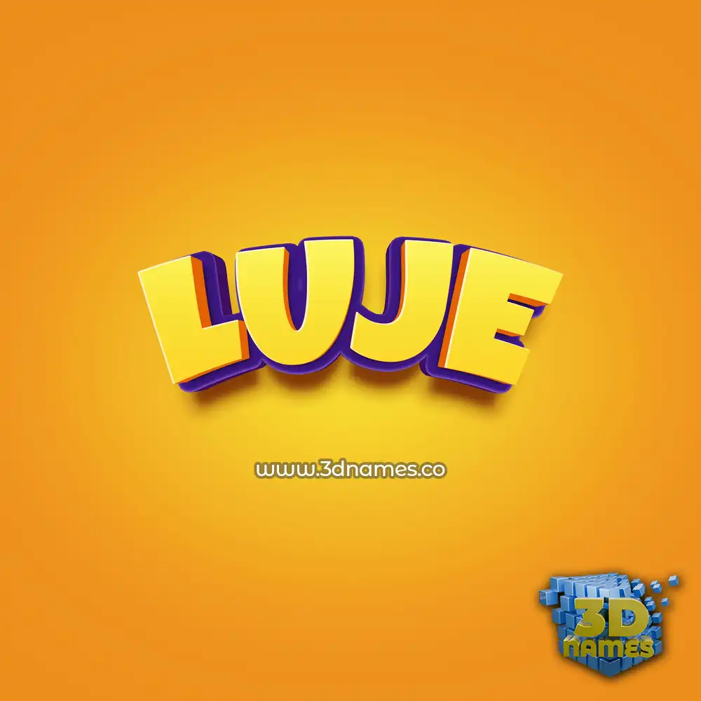 luje in Orange Toon style - 3D name wallpaper