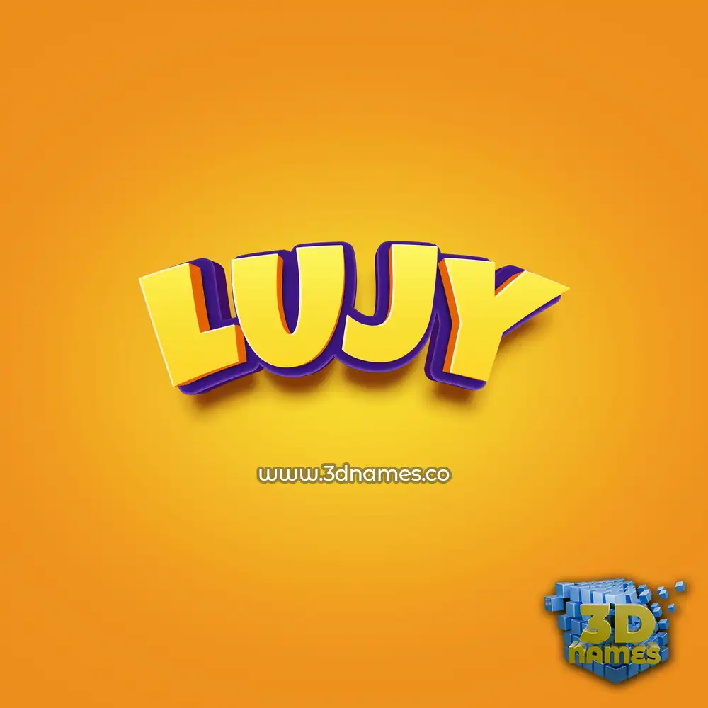 lujy in Orange Toon style - 3D name wallpaper