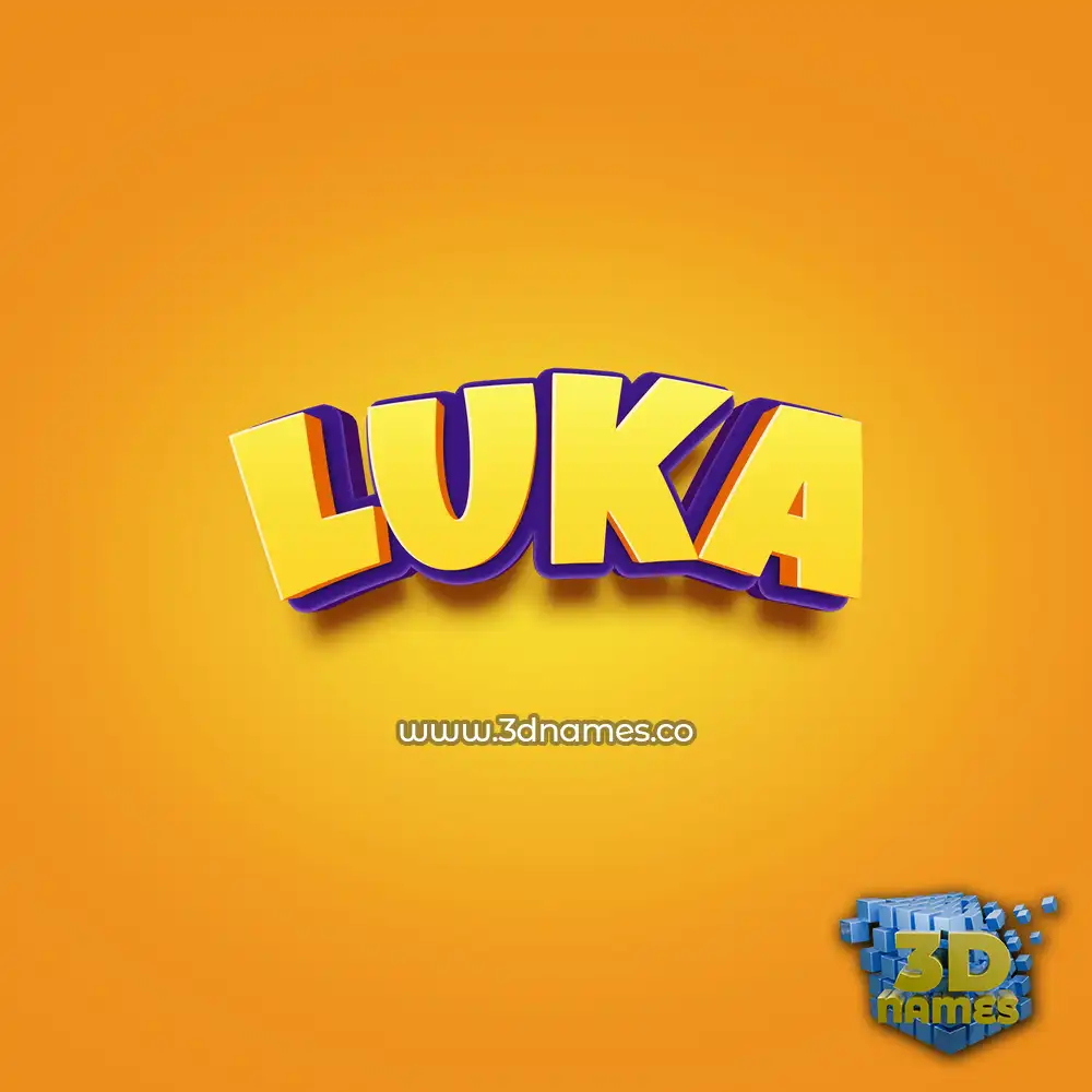 luka in Orange Toon style - 3D name wallpaper