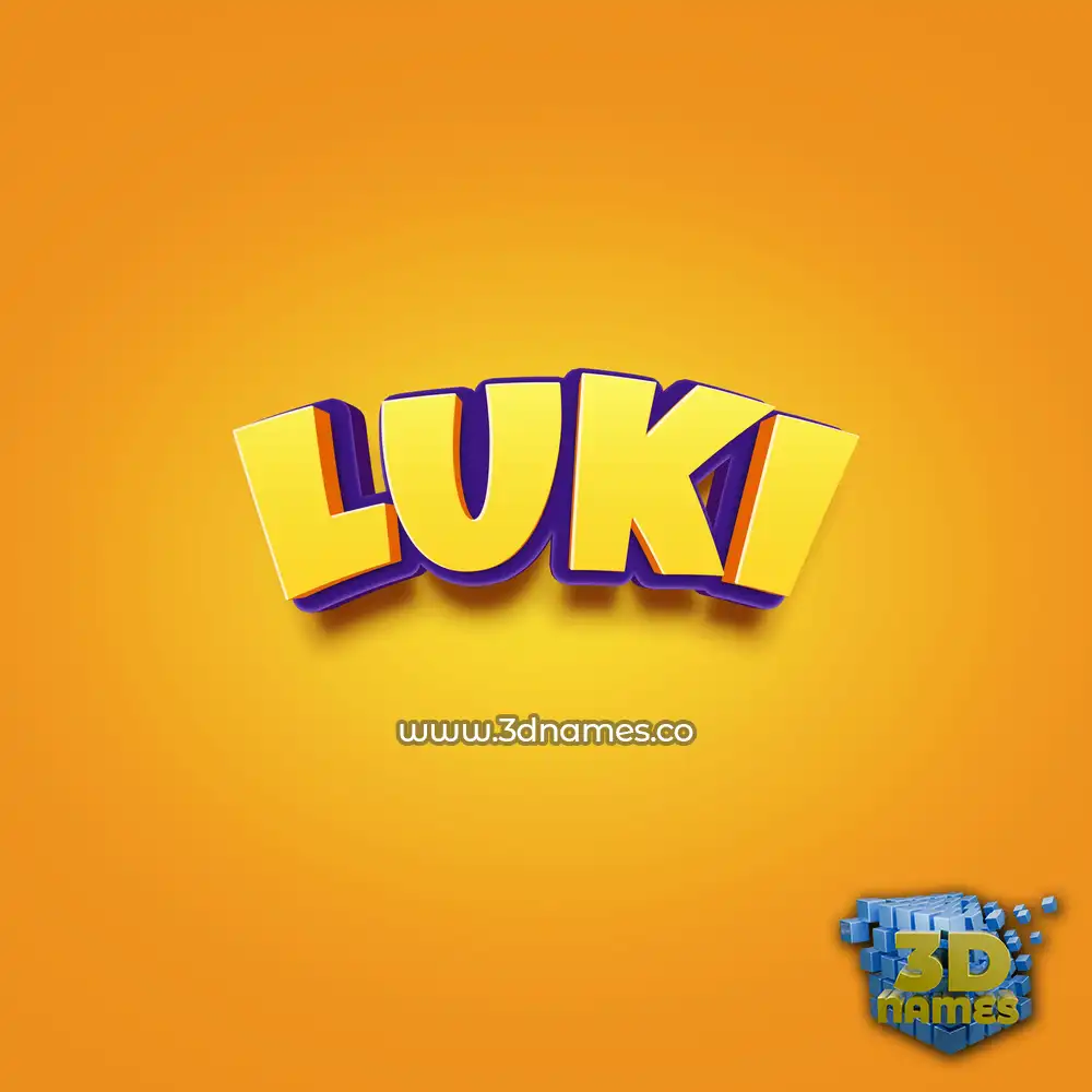luki in Orange Toon style - 3D name wallpaper