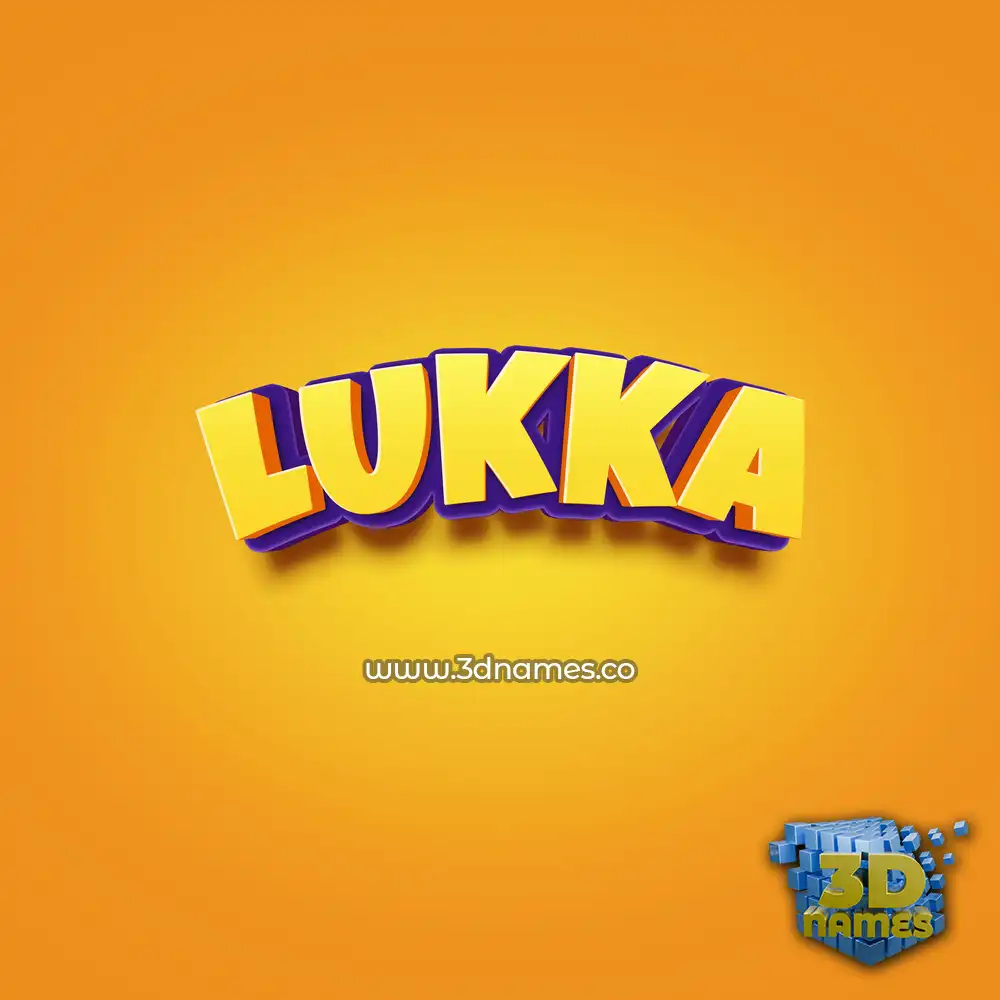 lukka in Orange Toon style - 3D name wallpaper