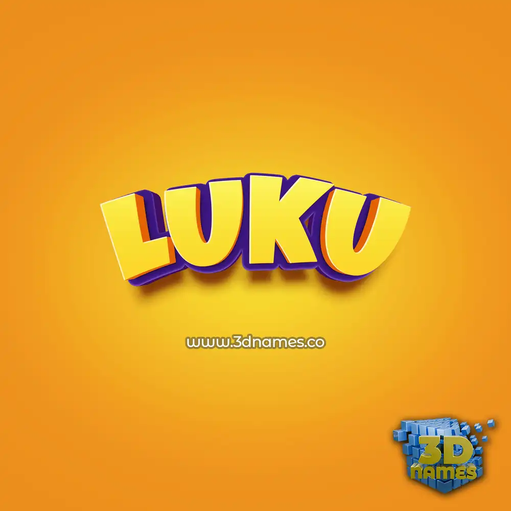 luku in Orange Toon style - 3D name wallpaper