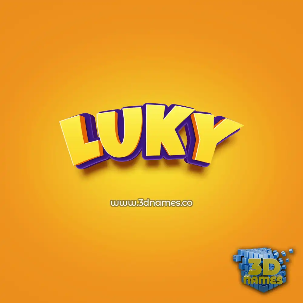 luky in Orange Toon style - 3D name wallpaper